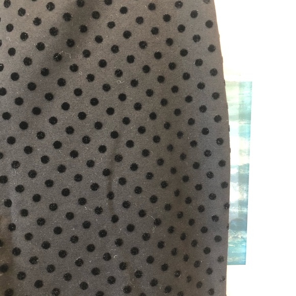 Black polka dot pattern velvet leggings pants - Picture 2 of 4